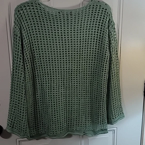 Light Sage Crochet Cover-Up - Picture 8 of 9